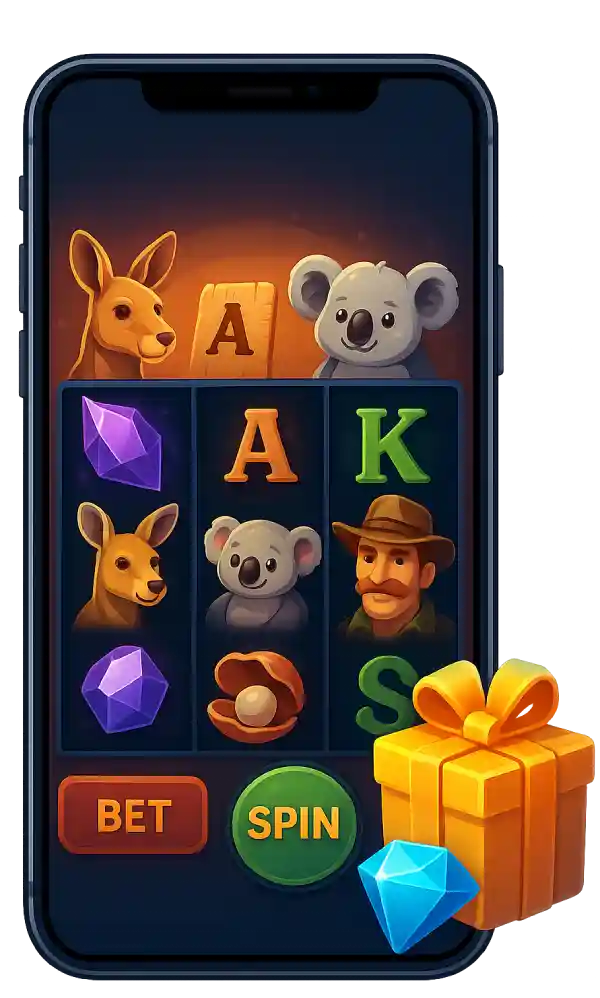 SpinStralia mobile casino app interface on Android and iOS — fast payouts and real-money pokies